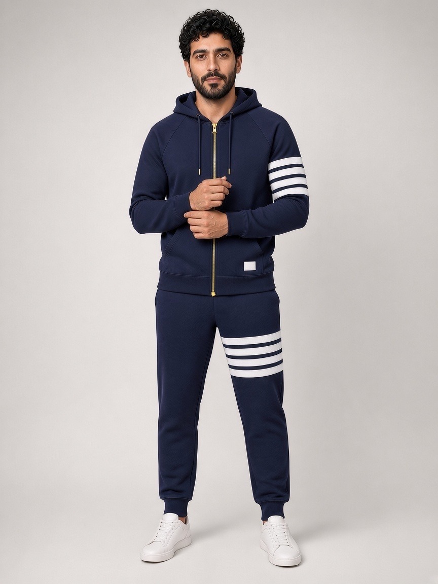 Thom Browne 4-Bar Tracksuit Set in Navy