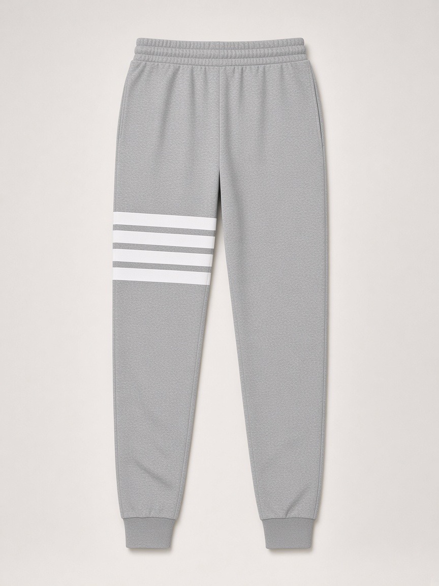Thom Browne 4-Bar Tracksuit Set in Light Grey