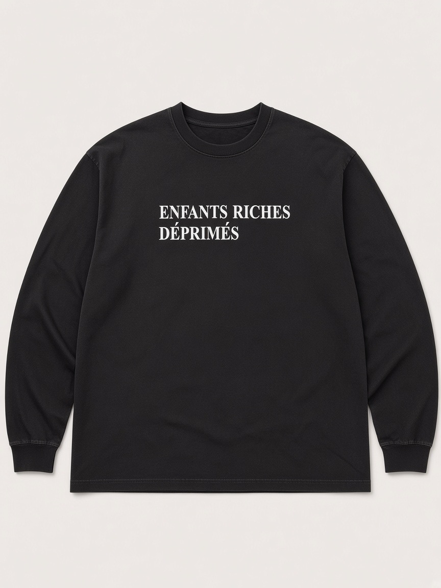 Enfants Riches Déprimés Classic Logo Long Sleeve Tee in Black