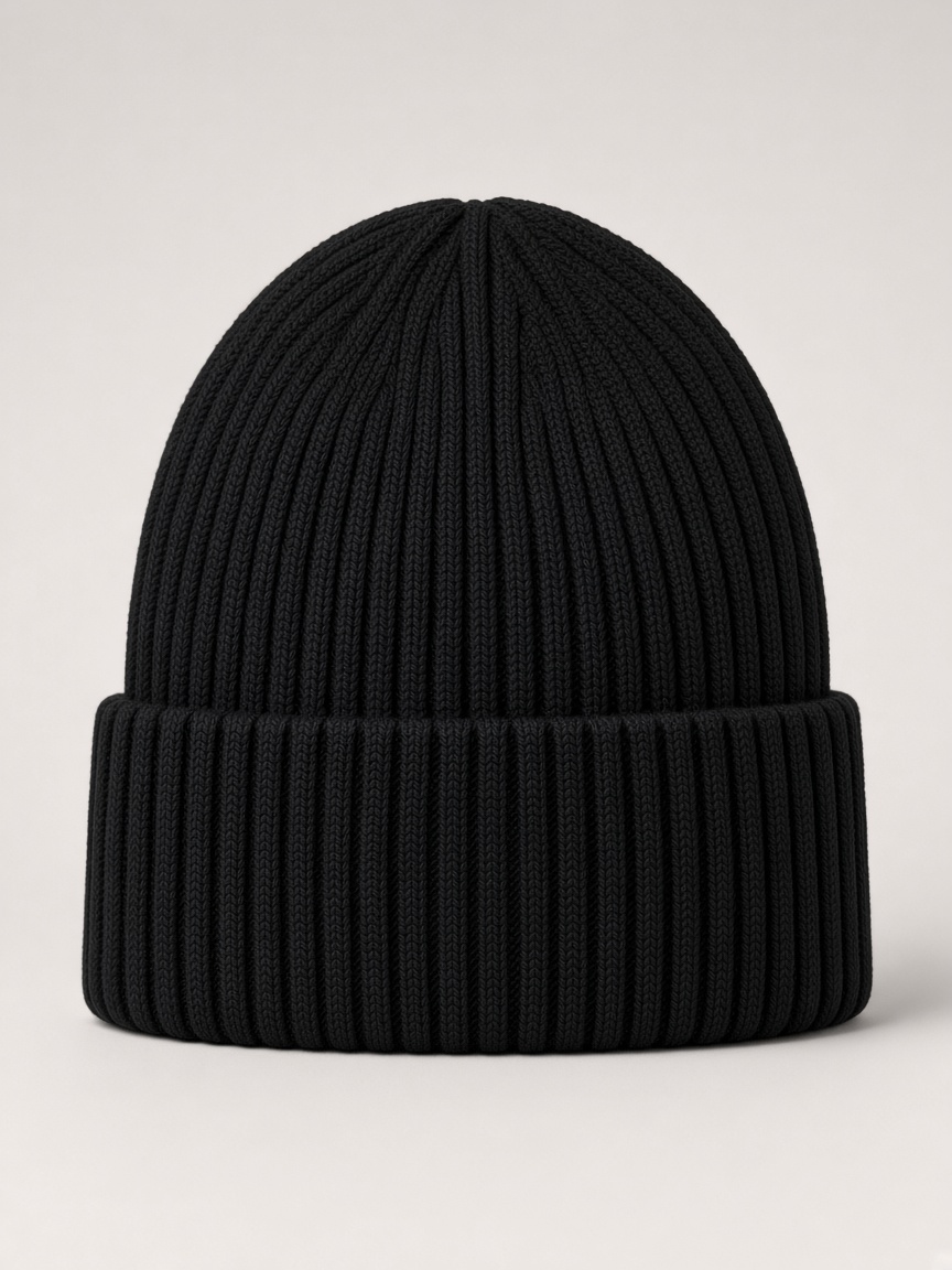 Moncler Classic Logo Beanie in Black