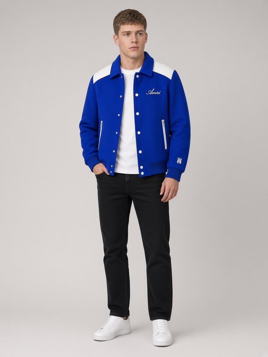 Amiri MA Band Jacket in Royal Blue