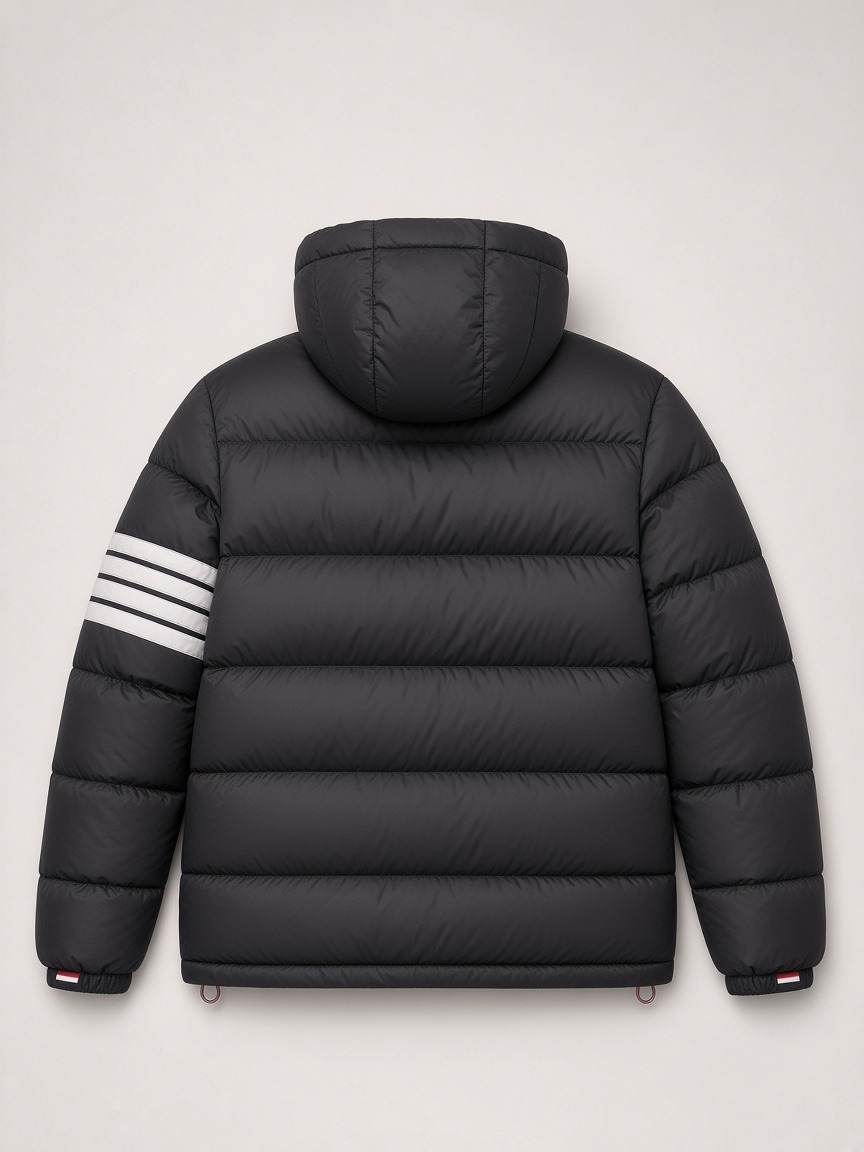 Thom Browne 4-Bar Down Jacket in Black