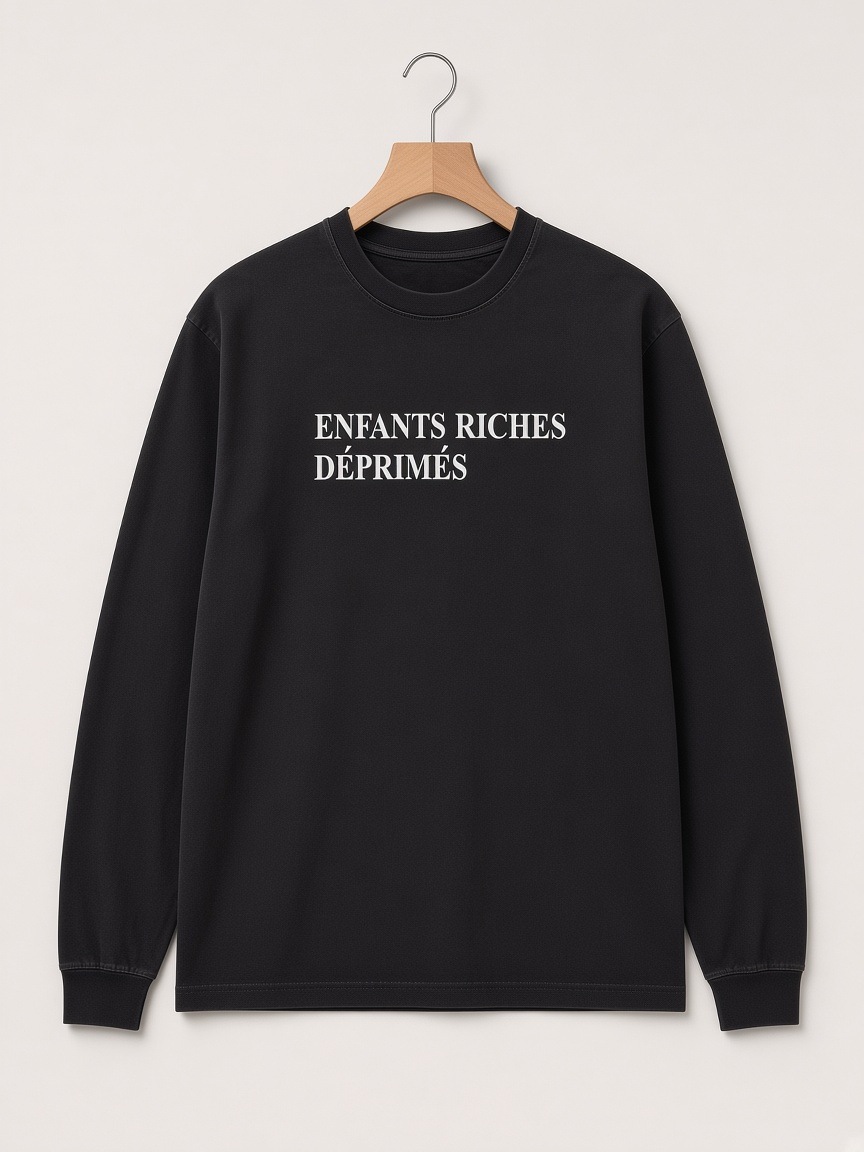 Enfants Riches Déprimés Classic Logo Long Sleeve Tee in Black