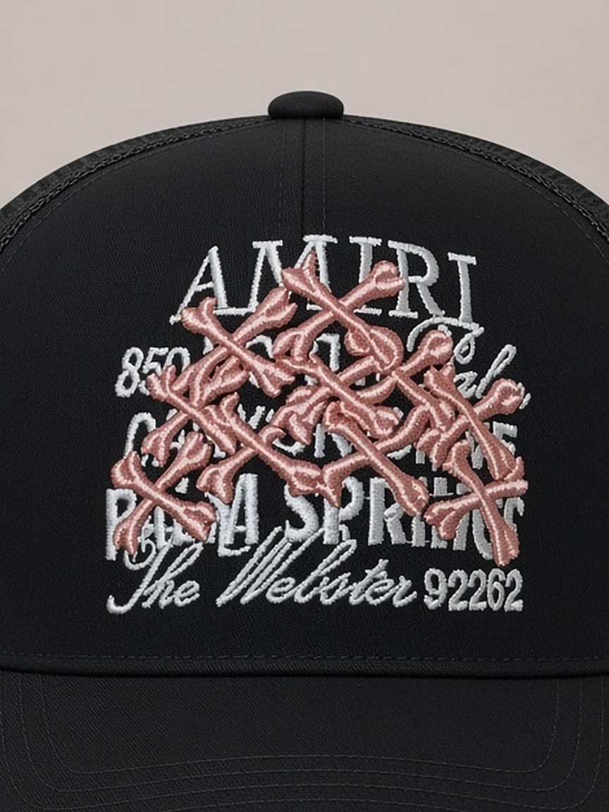 Amiri x The Webster Palm Springs Trucker Hat in Black