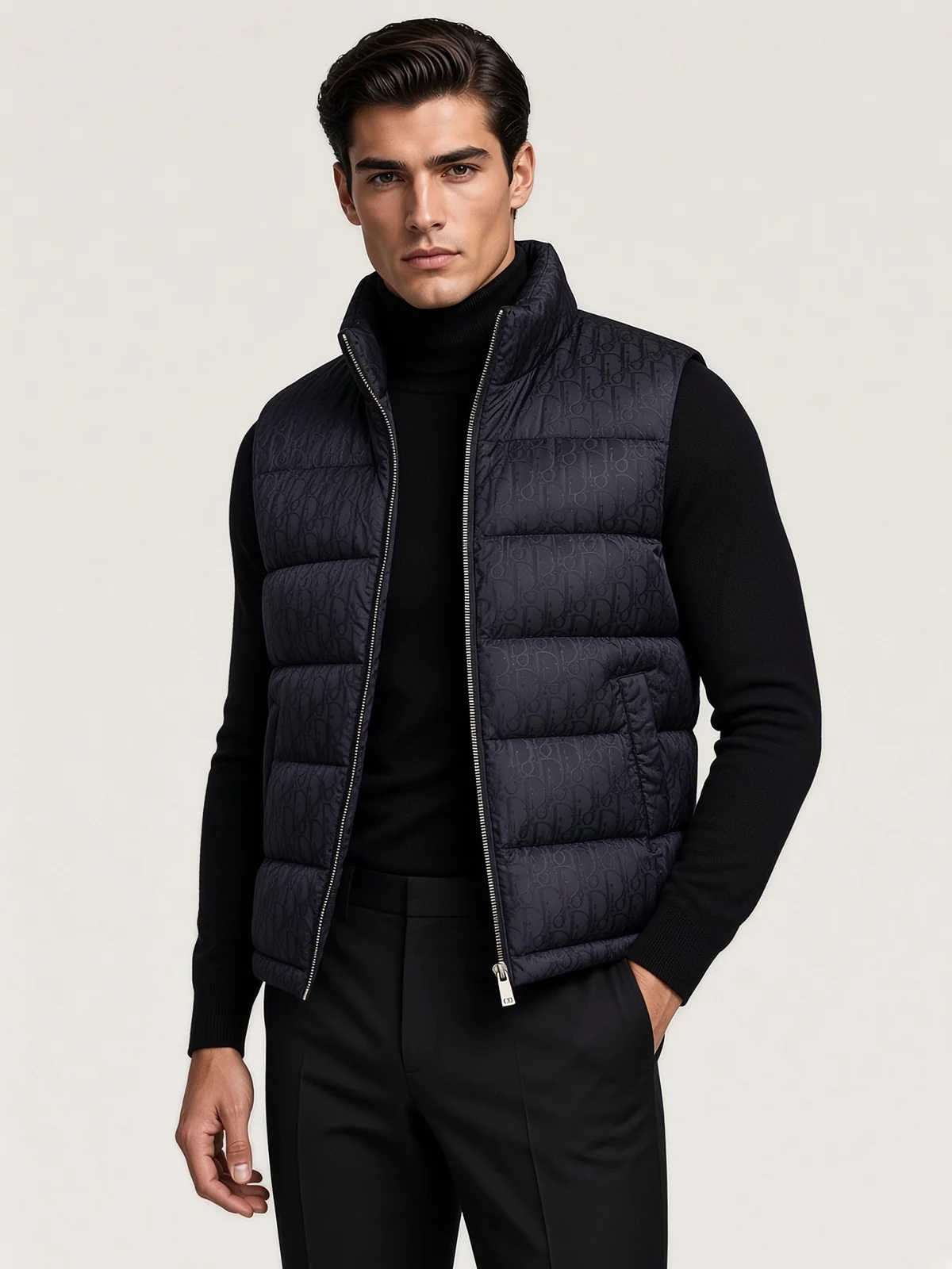 Model wearing the Dior Oblique Down Vest