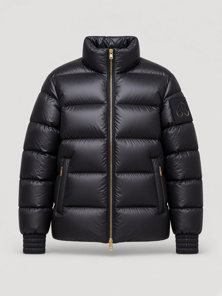 Down Puffer Jacket in Black