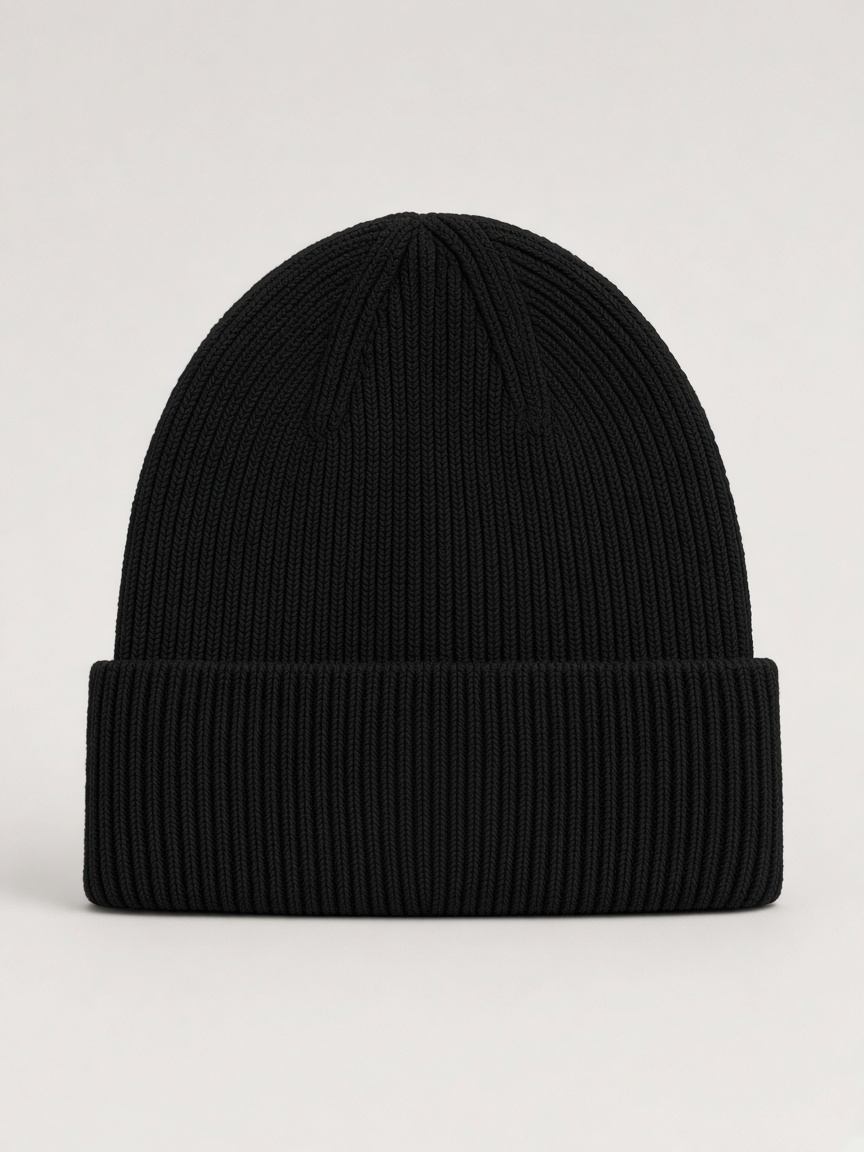Moncler Embossed Logo Beanie in Black
