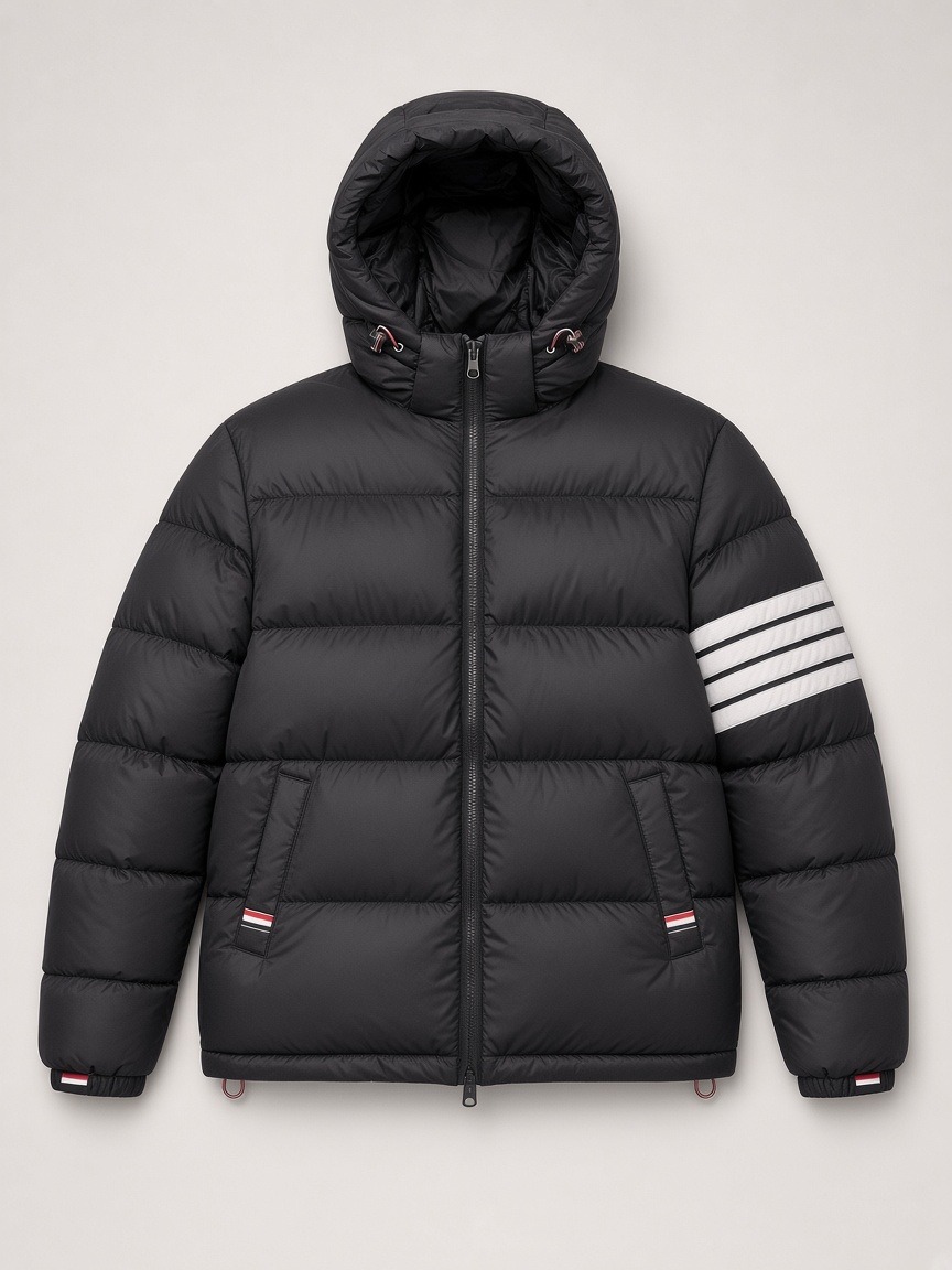 Thom Browne 4-Bar Down Jacket in Black