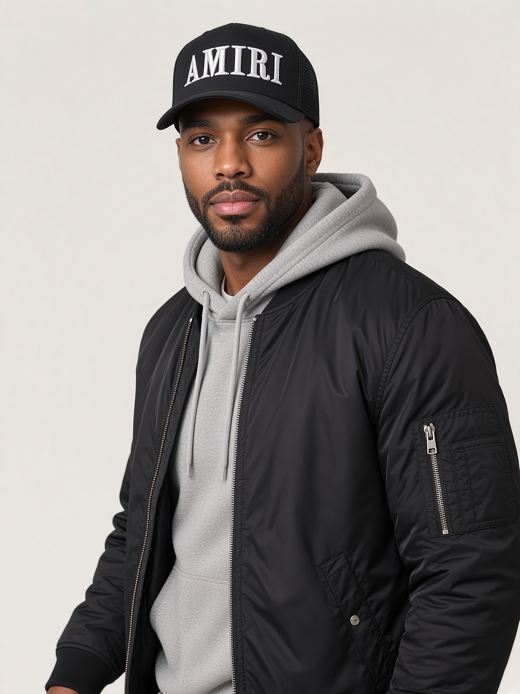 Amiri Core Logo Trucker Hat in Black