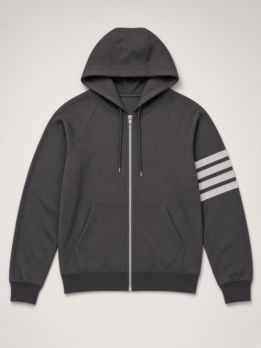 Thom Browne 4-Bar Tracksuit Set in Dark Grey