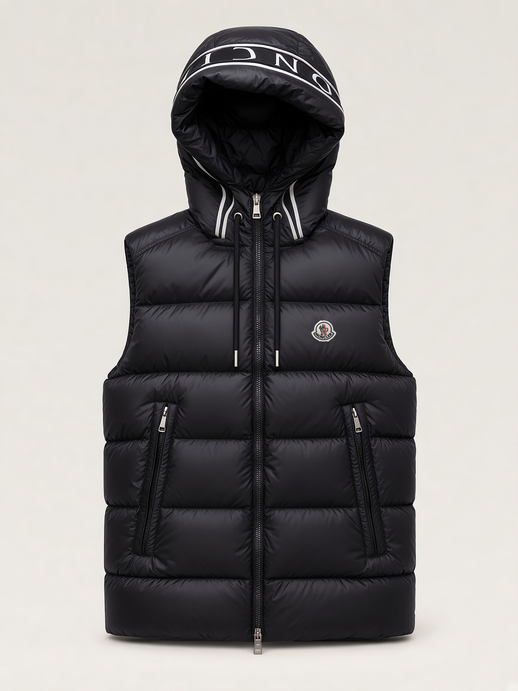 Moncler Hooded Down Vest in Black