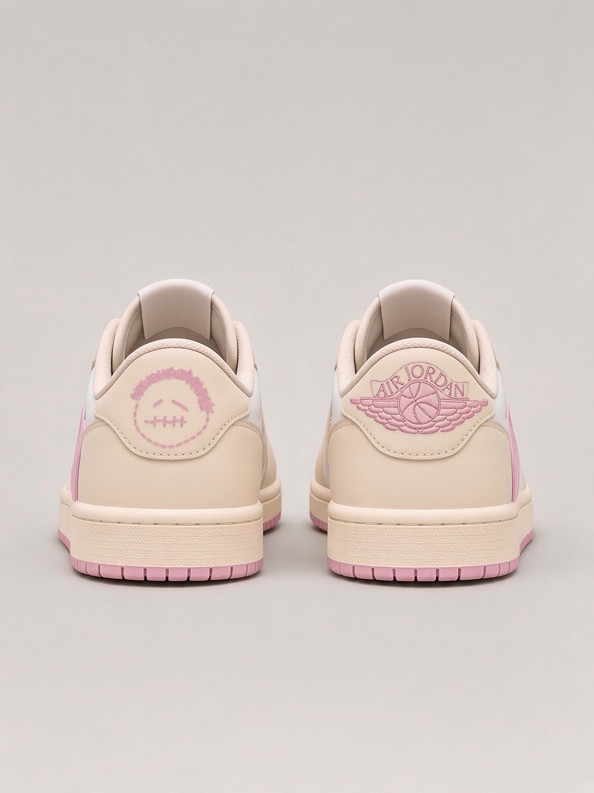 Travis Scott x Air Jordan 1 Low OG "Shy Pink" in Muslin / Shy Pink
