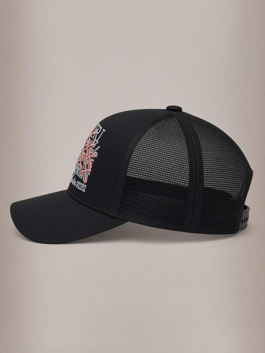 Amiri x The Webster Palm Springs Trucker Hat in Black
