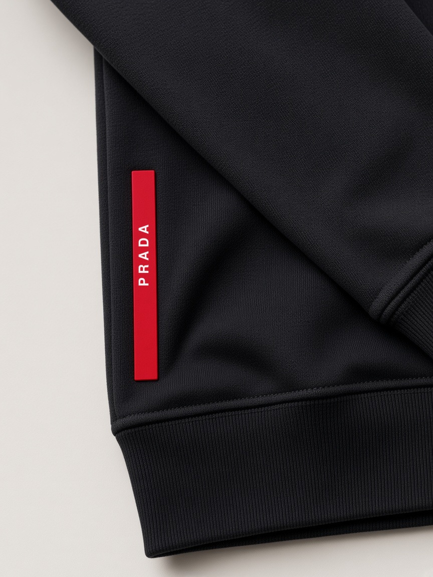 Prada Linea Rossa Crewneck Sweatshirt in Black