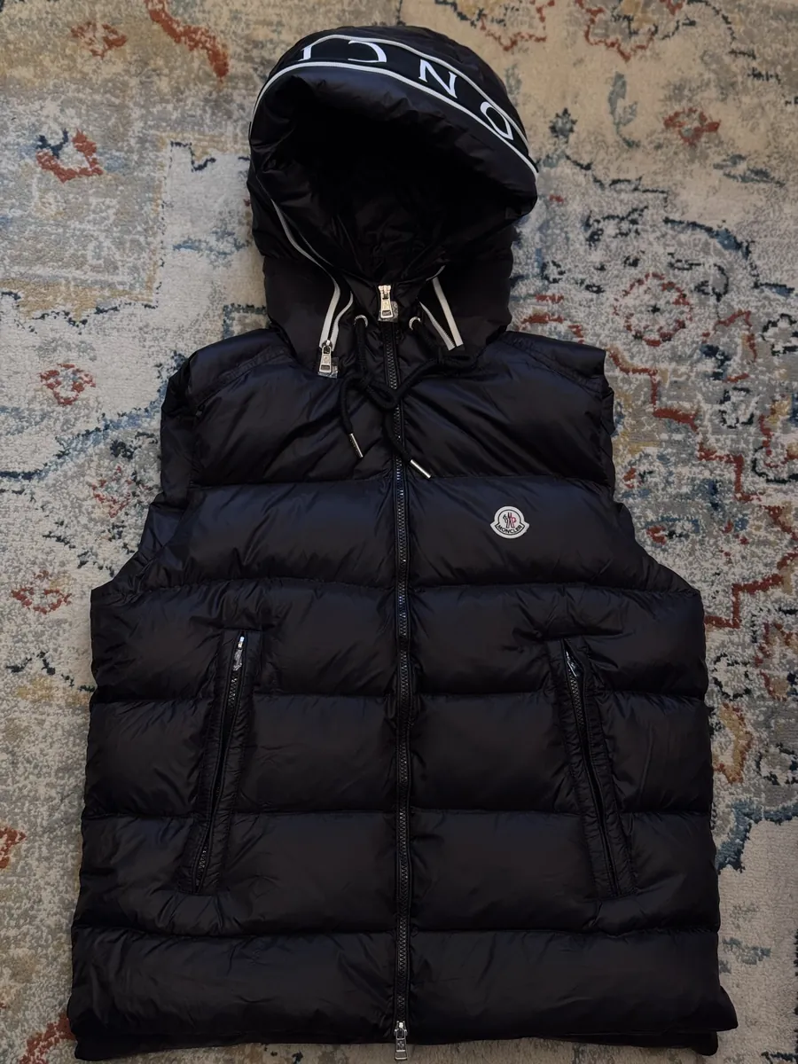 Black Moncler Hooded Down Vest
