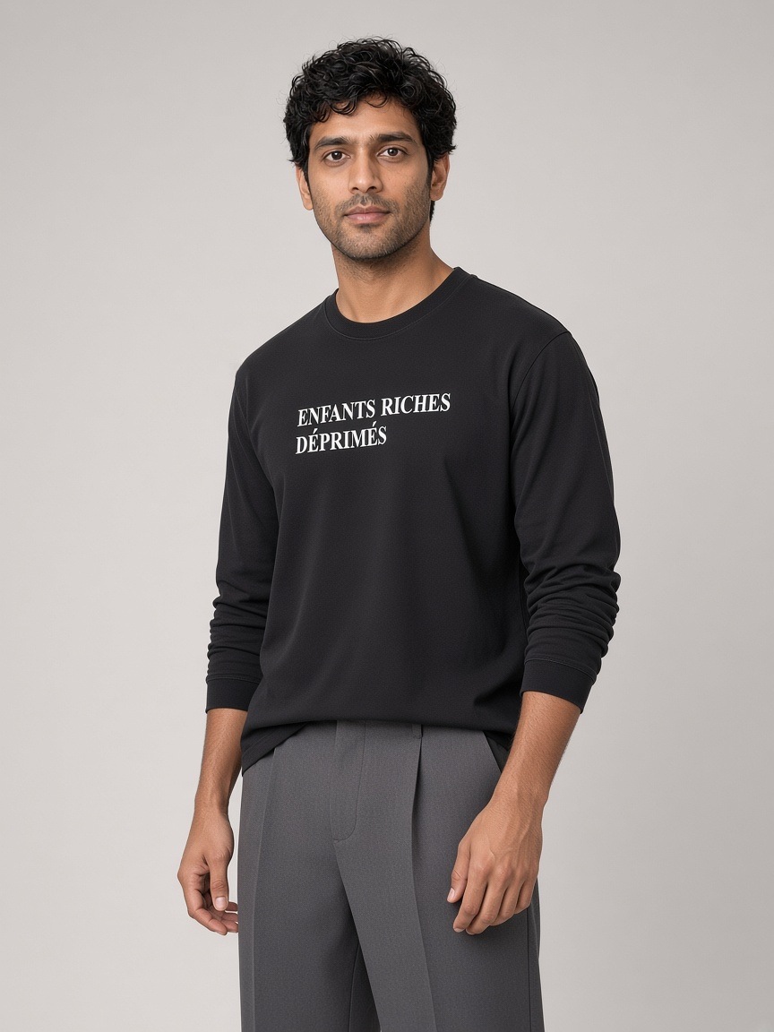 Enfants Riches Déprimés Classic Logo Long Sleeve Tee in Black