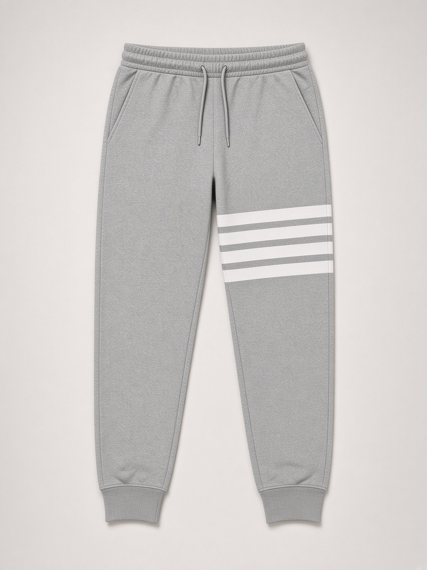 Thom Browne 4-Bar Tracksuit Set in Light Grey