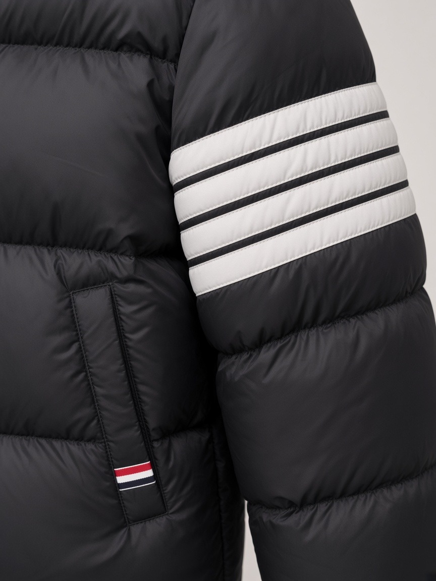 Thom Browne 4-Bar Down Jacket in Black